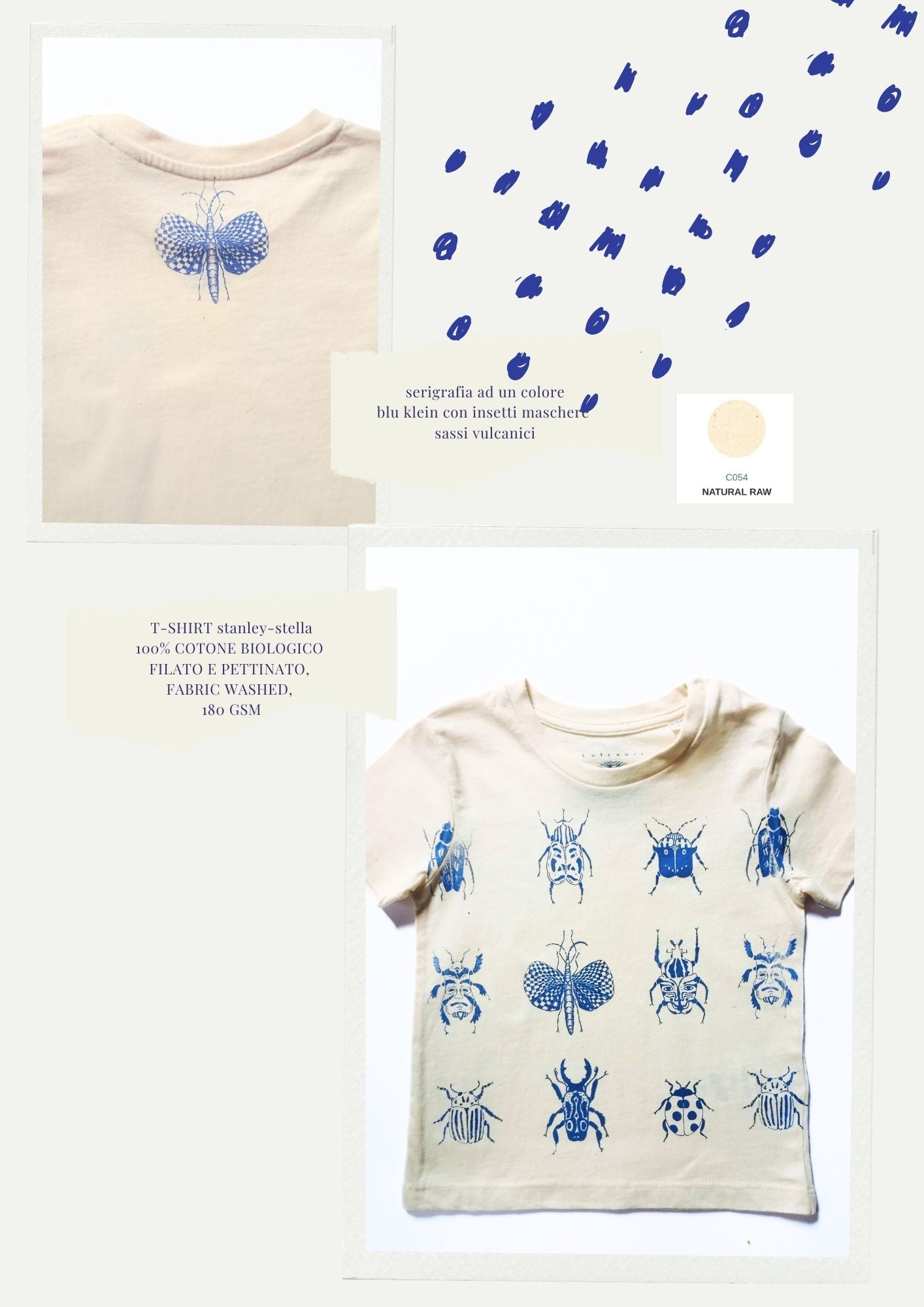 baby tuta serigrafata con carciofi e insetti su ordinazione