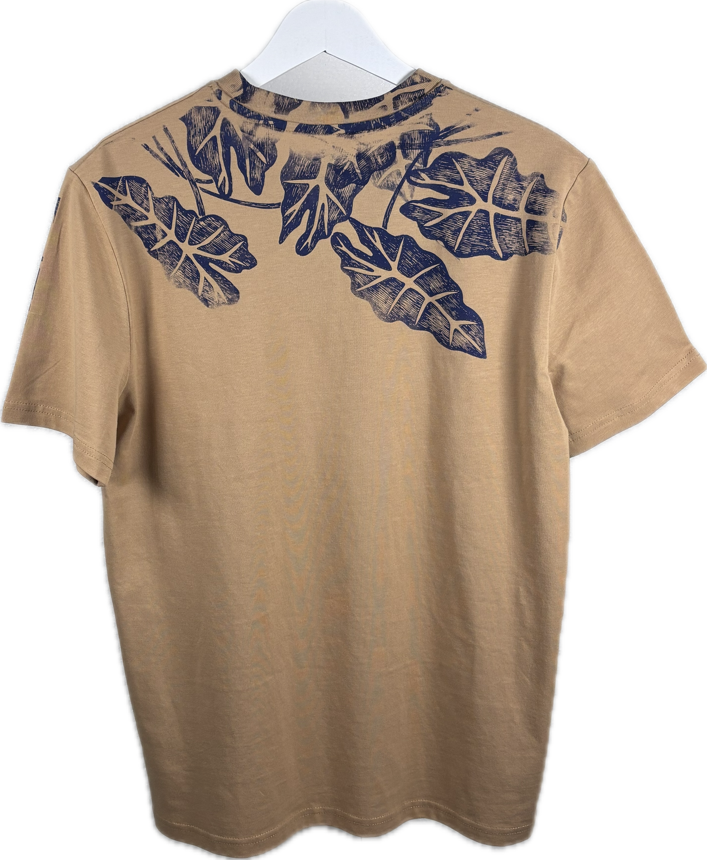 T-shirt classica color crema serigrafata con alocasia