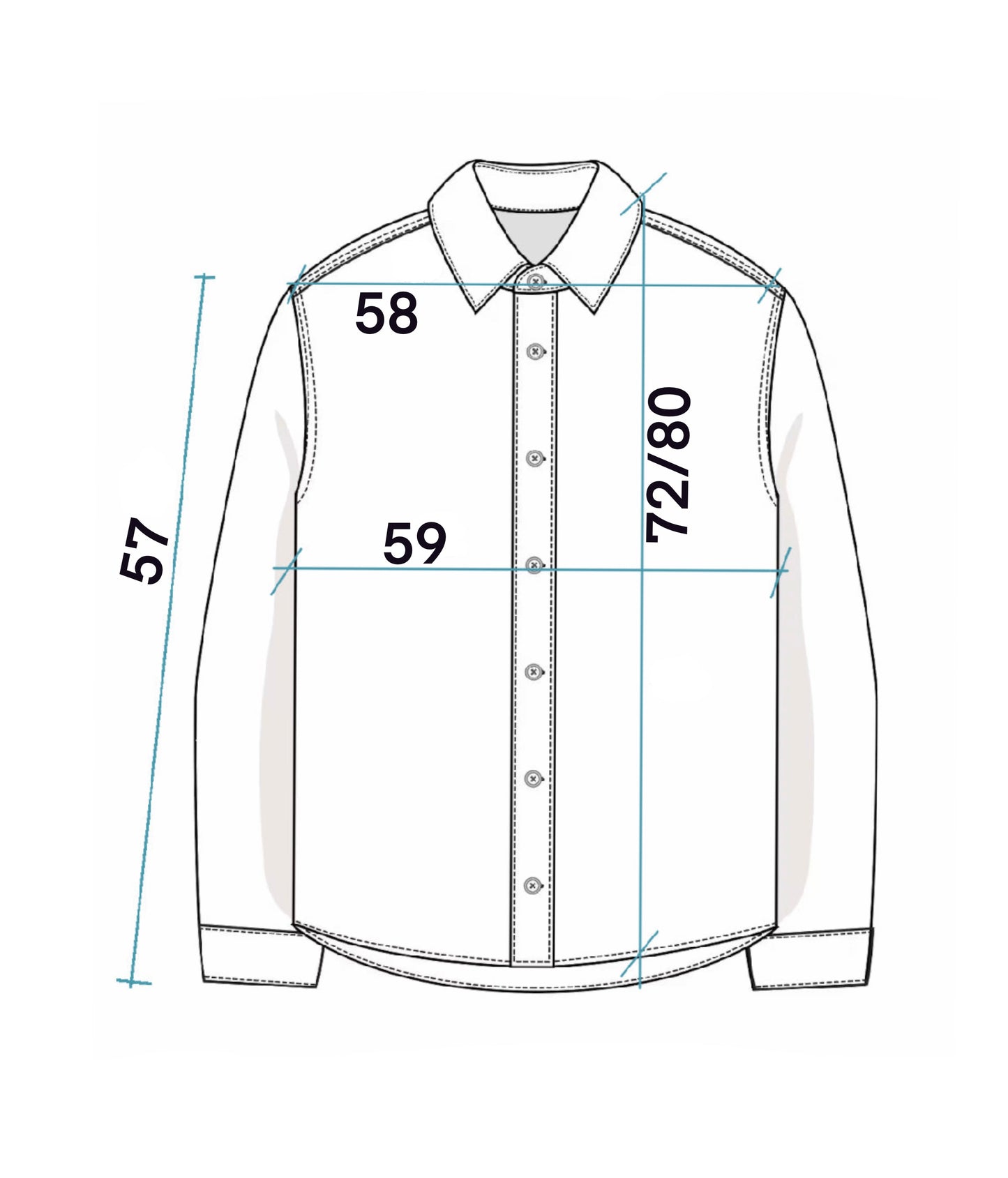Camicia in seta blu upcycled con serigrafie bianche