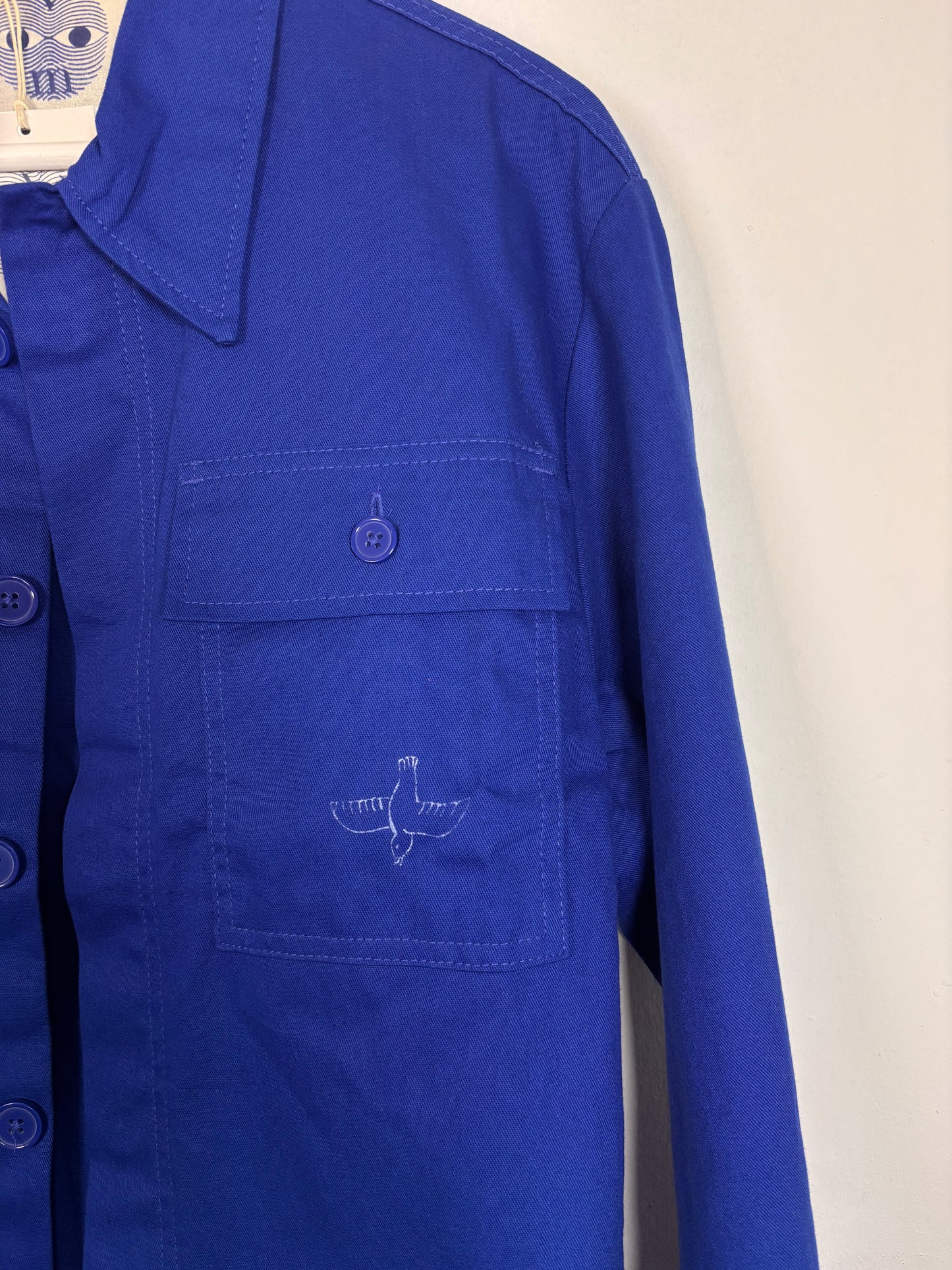 Shacket blu klein tigre e palma serigrafate