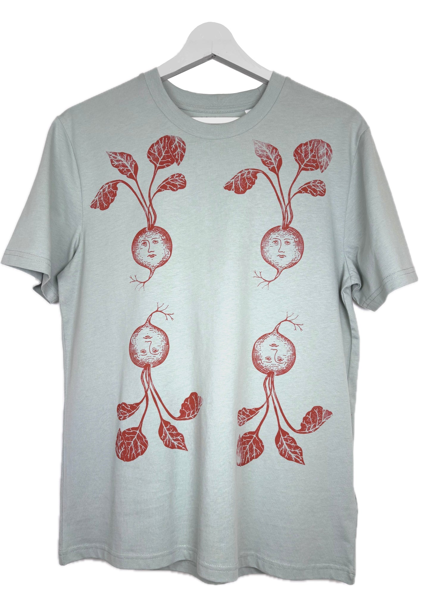 T-shirt modello classico verde aloe con serigrafie