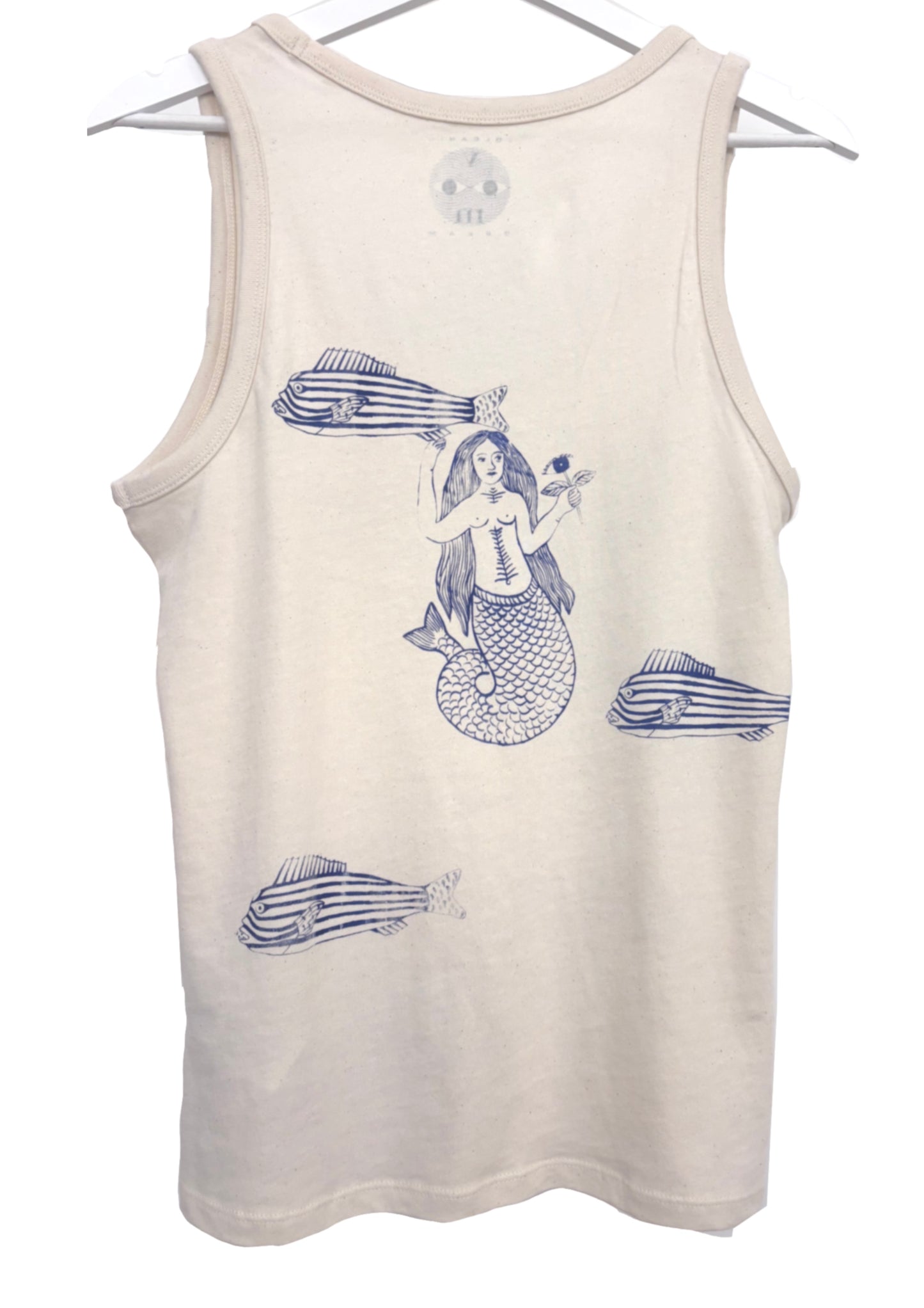 Canotta fitted con serigrafie a  tema marino vulcanico
