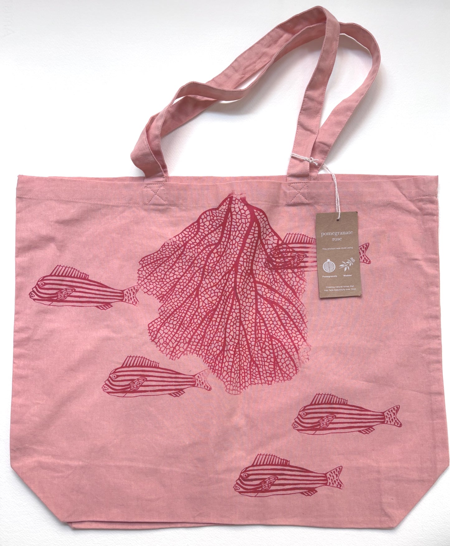 Shopper LIMITED EDITION 2026 tinta con tinture naturali in rosa  tintura serigrafata