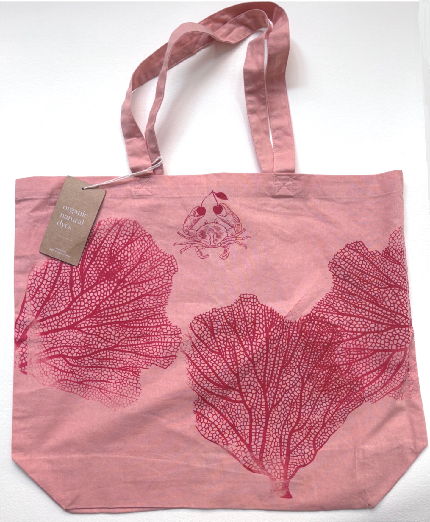 Shopper LIMITED EDITION 2026 tinta con tinture naturali in rosa  tintura serigrafata