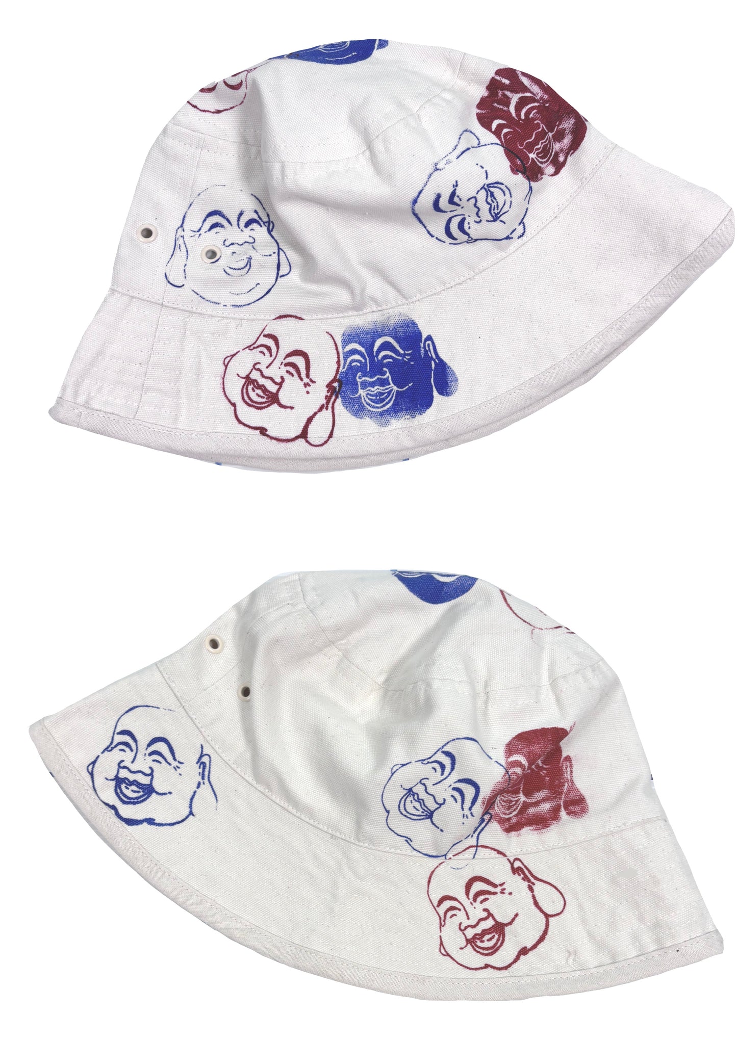 Cappellino da pescatore bianco raw serigrafato
