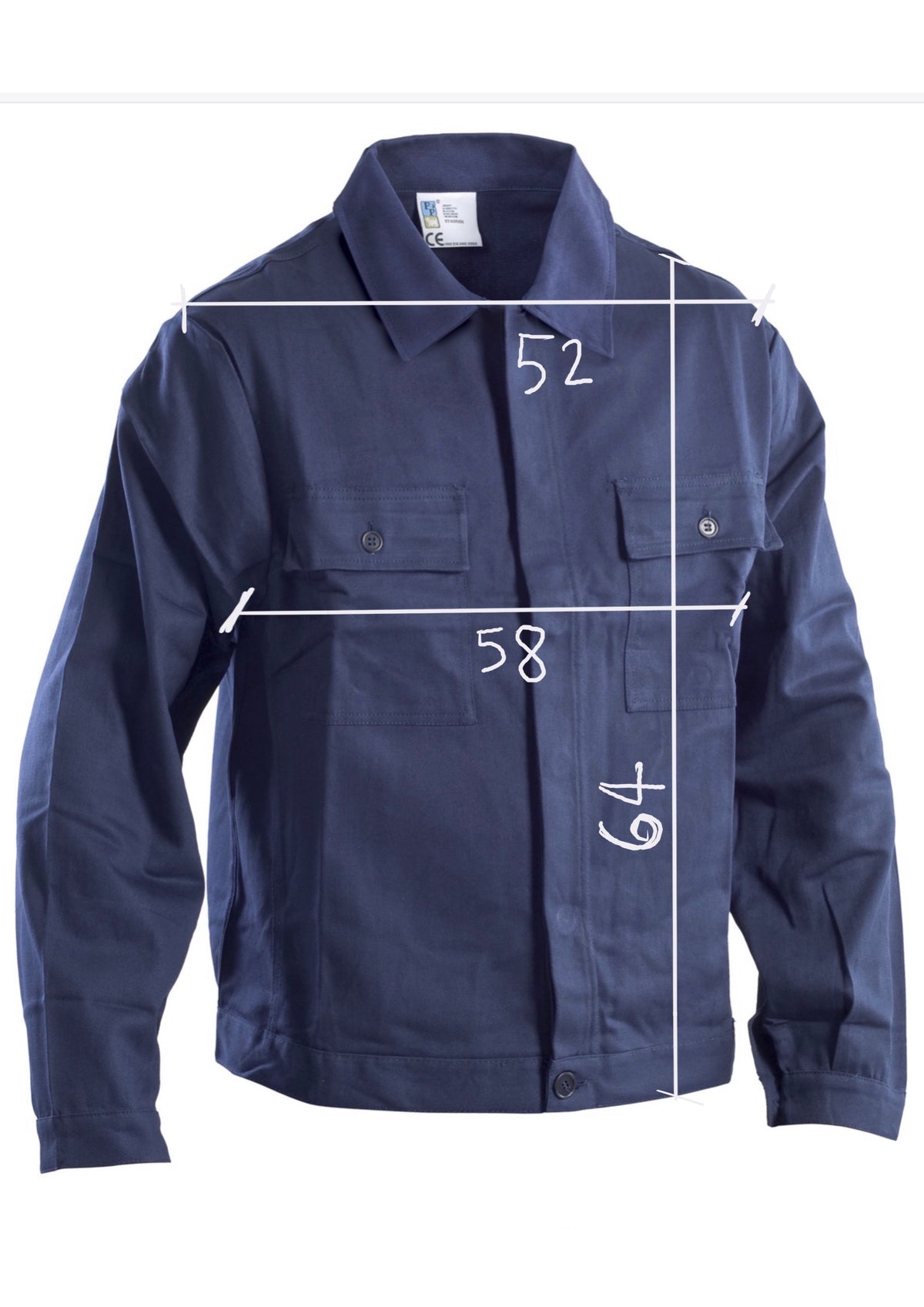 Shacket blu navy con serigrafie vulcaniche a tema marino