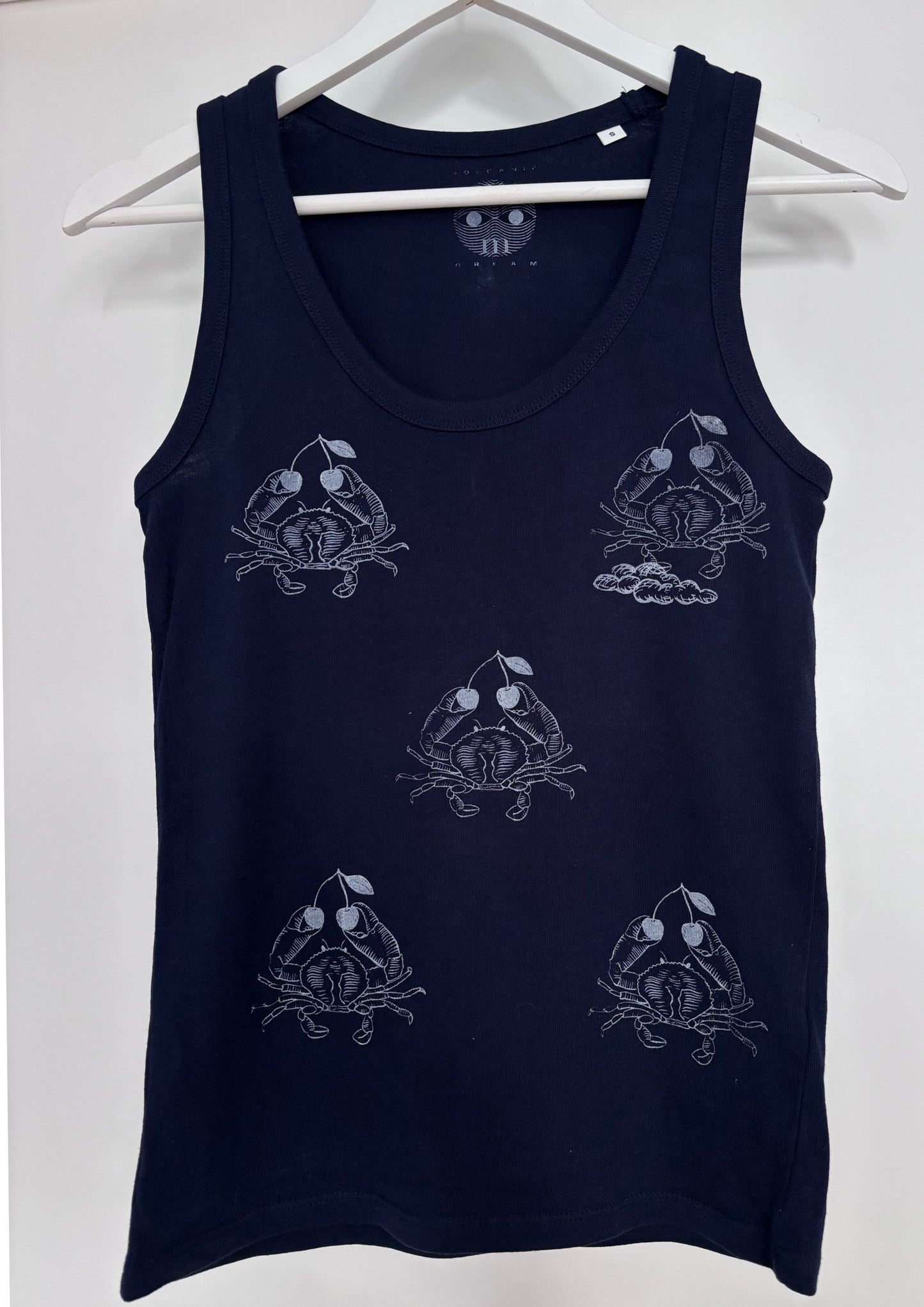 Canotta fitted navy con serigrafie marine