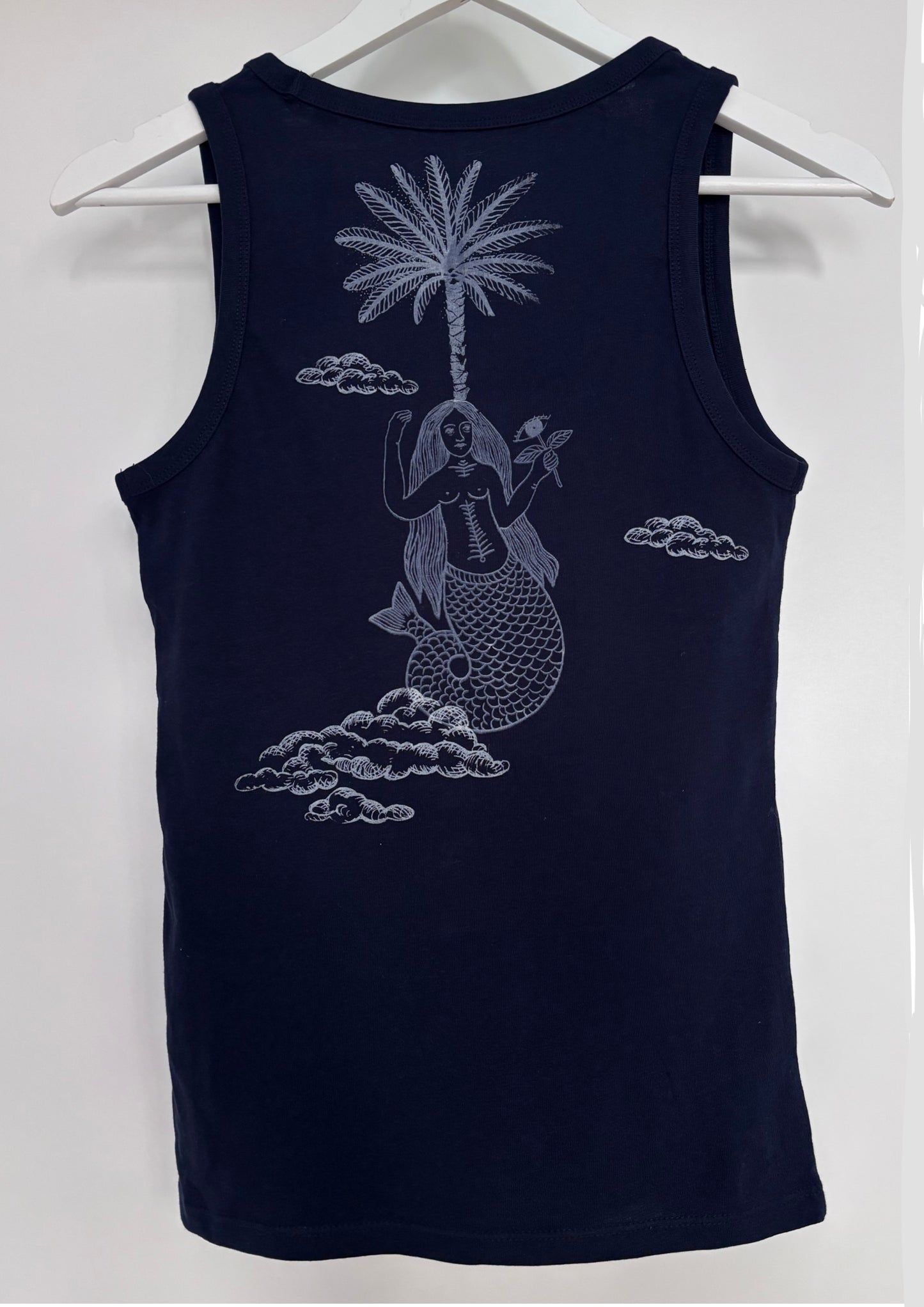 Canotta fitted navy con serigrafie marine