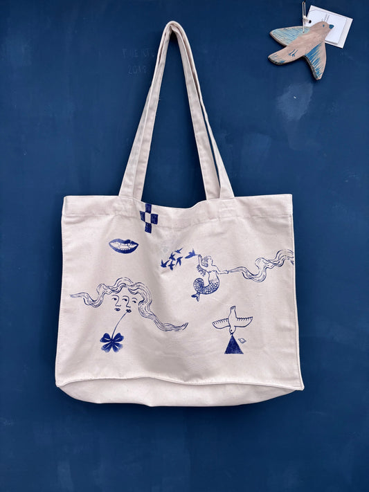 borse shopper grandi serigrafate