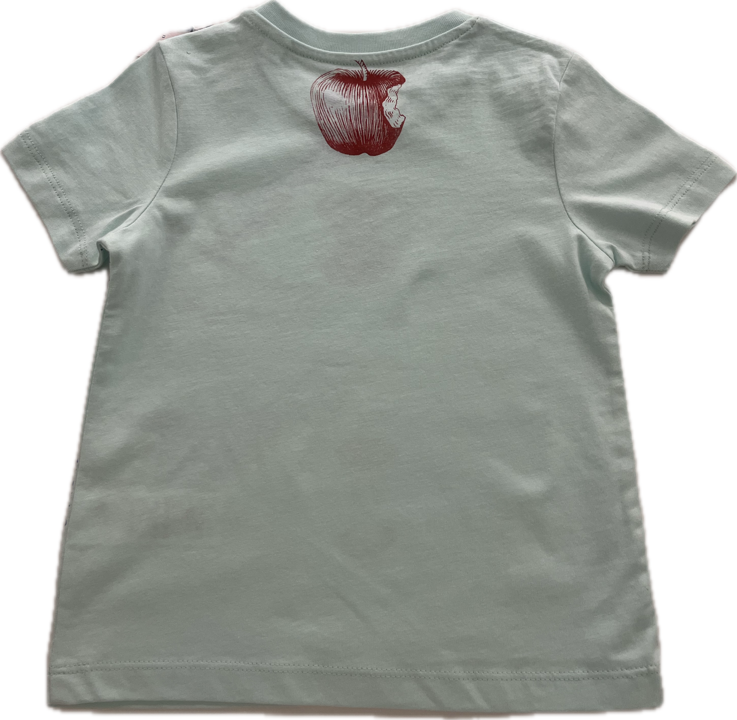 t-shirt bimbo serigrafata con teste di coccodrillo e mele