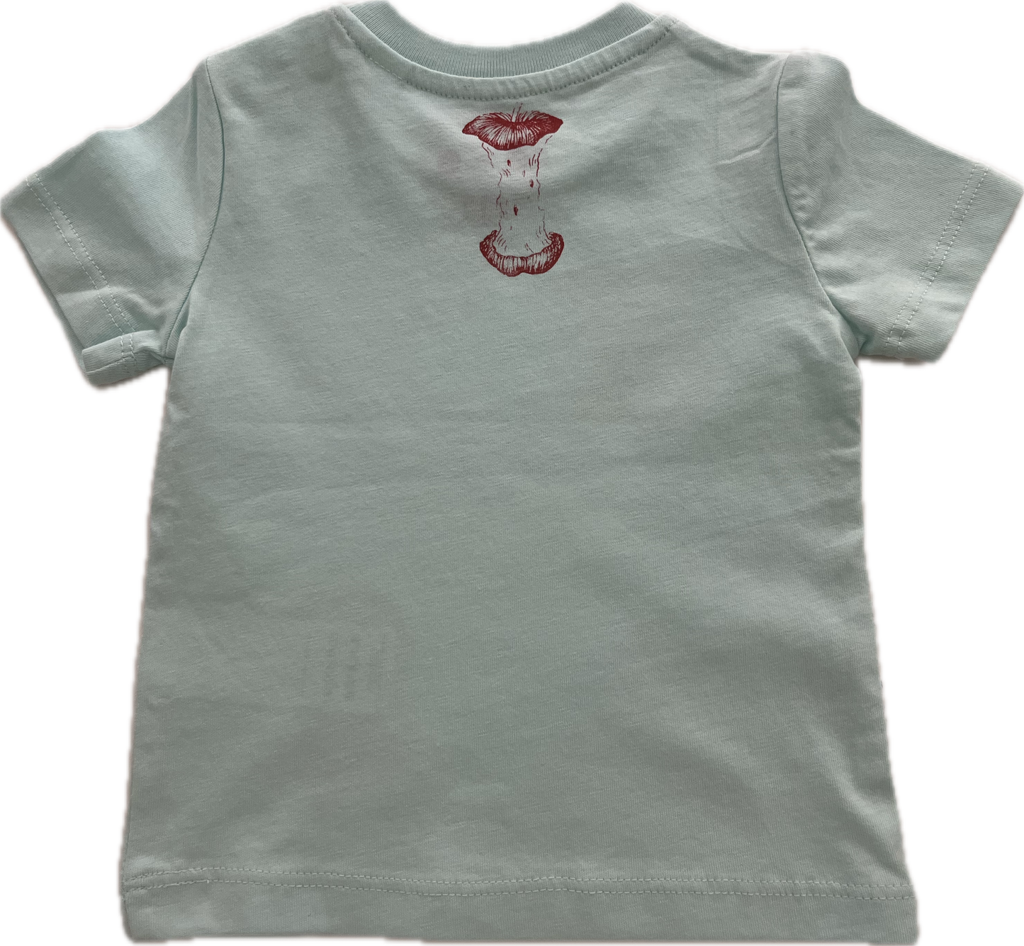 t-shirt bimbo serigrafata con teste di coccodrillo e mele