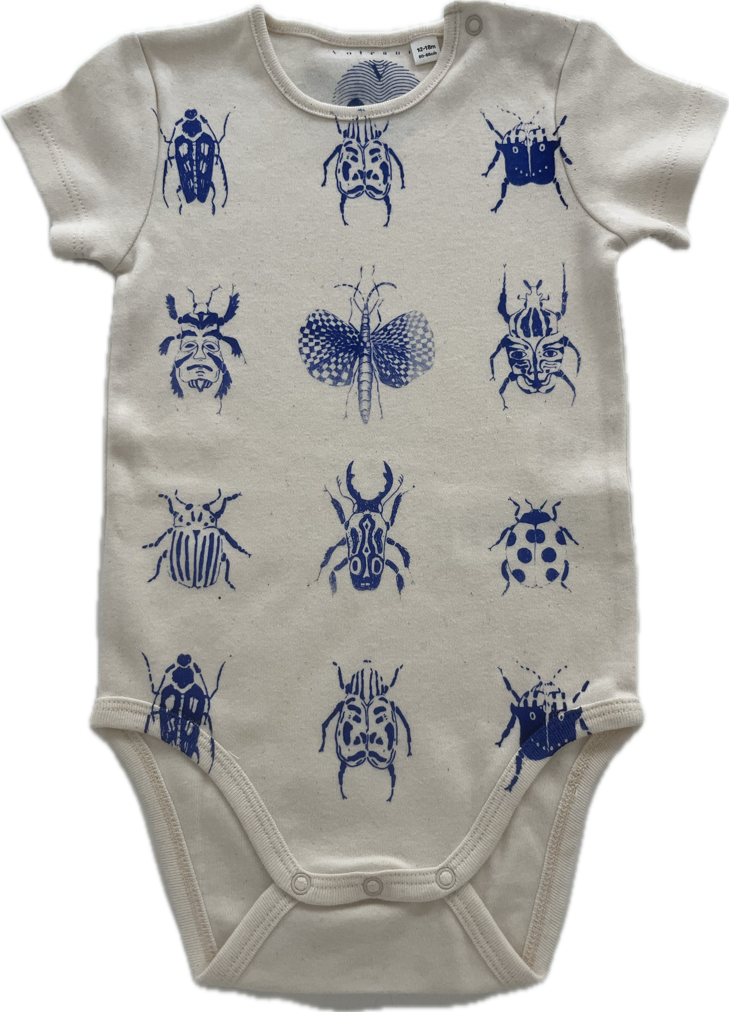 Body bimbo serigrafato con insetti mascherati