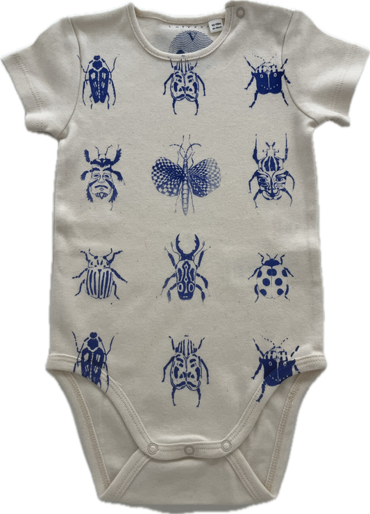 Body bimbo serigrafato con insetti mascherati