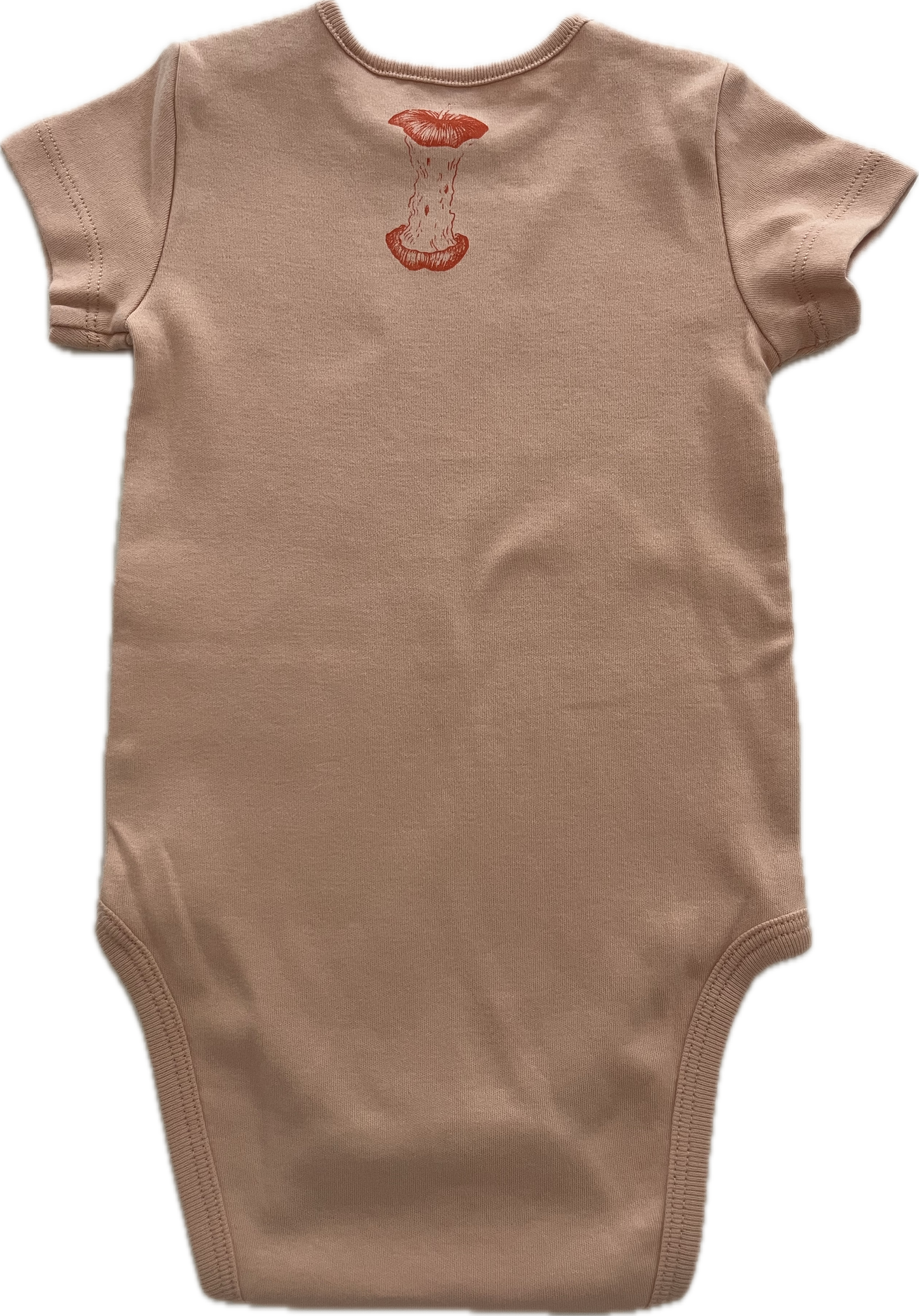 body bimbo rosa pesca serigrafato con teste di coccodrillo e mele