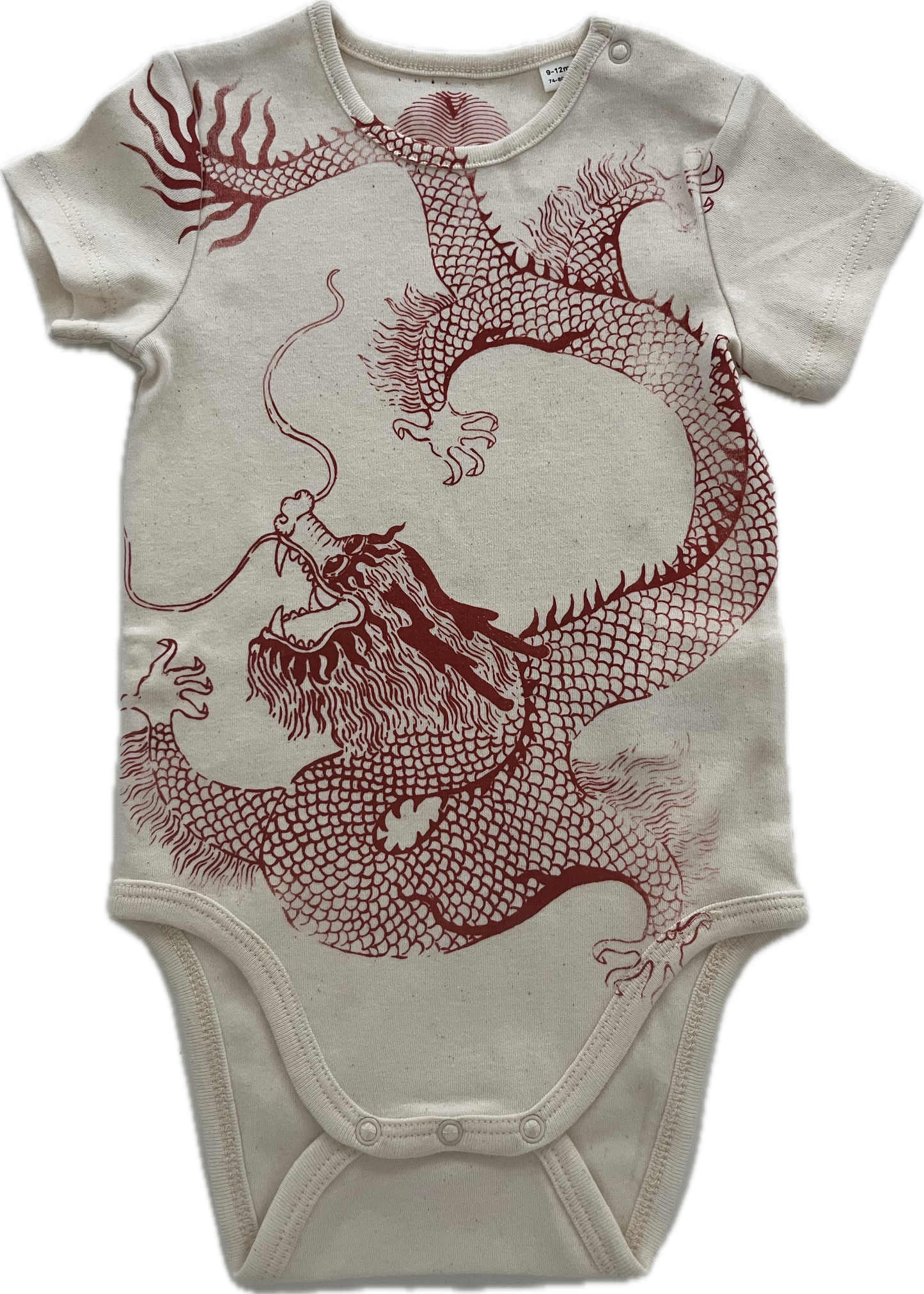 body bimbo serigrafato con dragone rosso