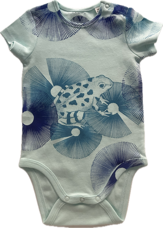 body bimbo serigrafato con rospo e ninfee